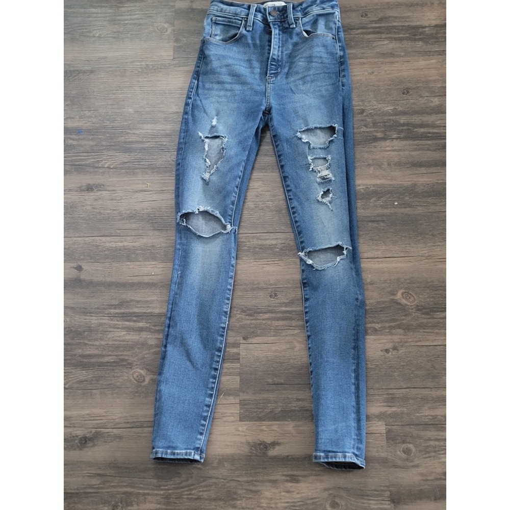 Abercrombie & Fitch Curve Love Super Skinny High Rise Distressed Jeans 23/000R